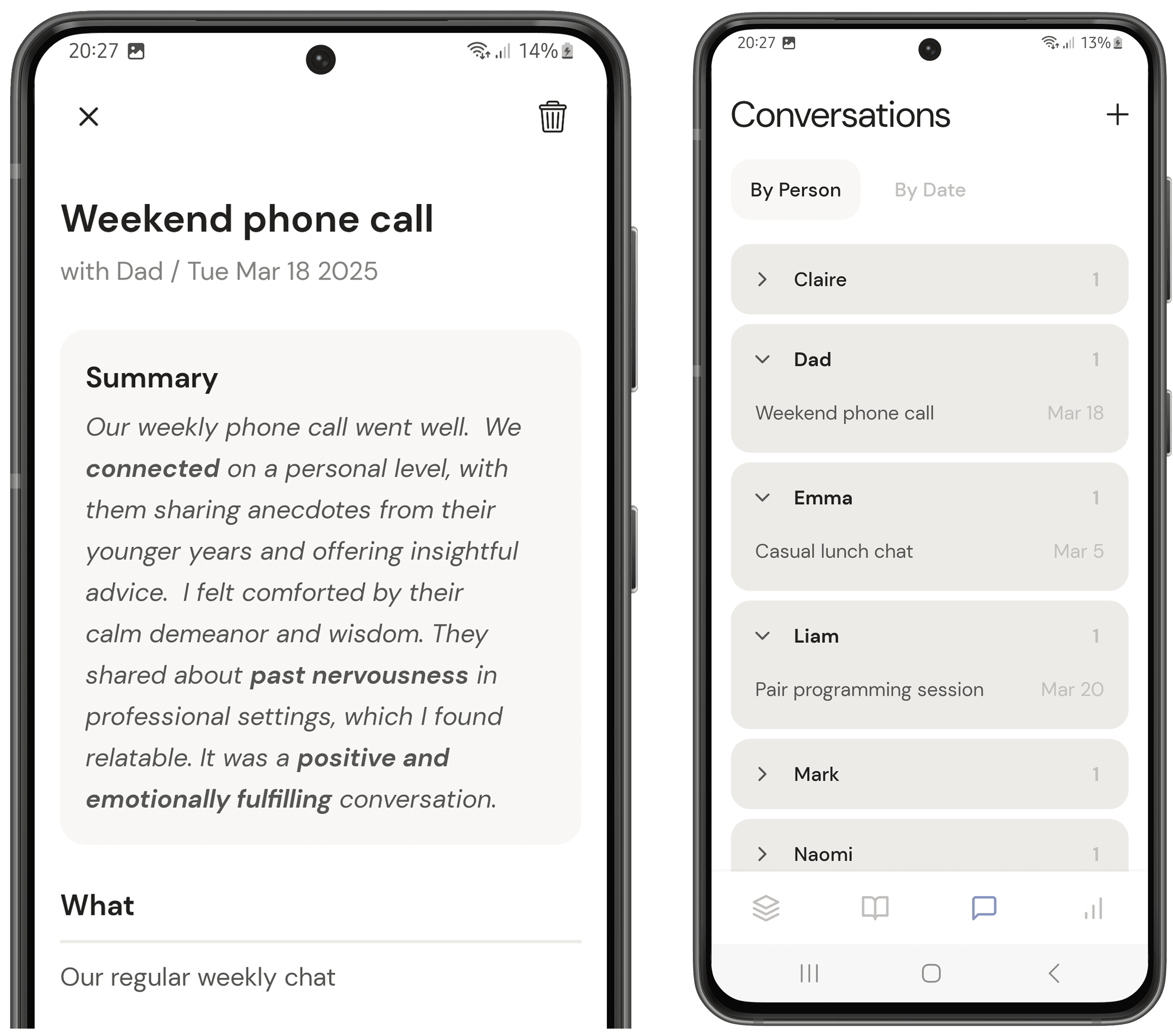 Reflect and grow with each interaction