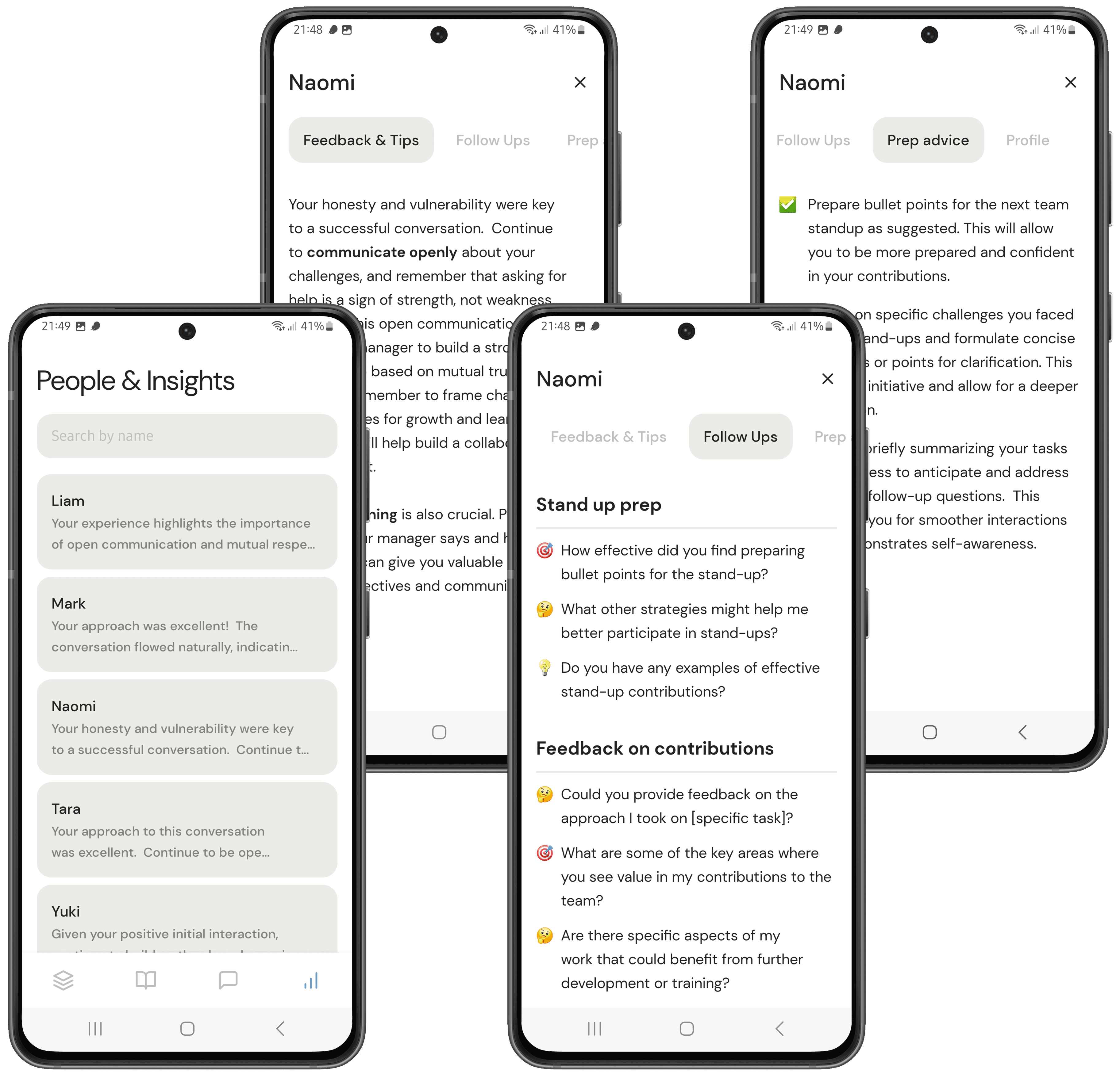 Personalized feedback, just for you